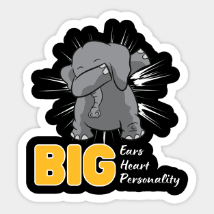 Big ears heart and personality Sticker